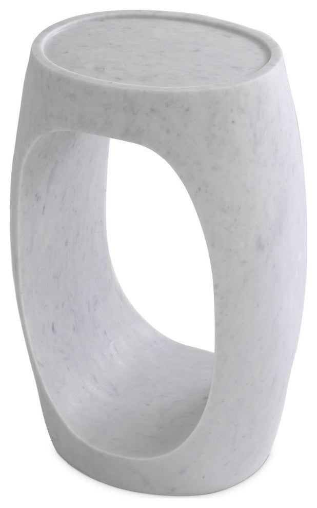 White Marble Round Side Table | Eichholtz Clipper High