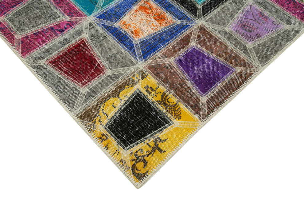 Rug N Carpet - Hand-Knotted Oriental 6' 3" x 9' 1" Over-dyed Patchwork Area Rug