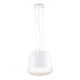 Corson Modern Light Pendant Polished White Metal Shade With Casted Weave Glass