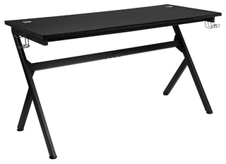 Gaming Desk and Orange/Black Racing Chair Set