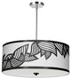 4 Light Pendant Polished Chrome Black and White Shade