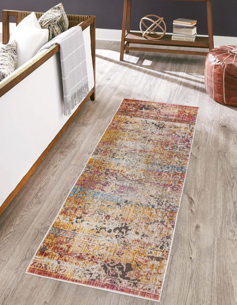 Unique Loom Arte Deepa Rug, Multi, 2'x8' Runner
