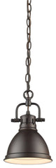Duncan Mini Pendant With Chain, Rubbed Bronze With Rubbed Bronze Shade