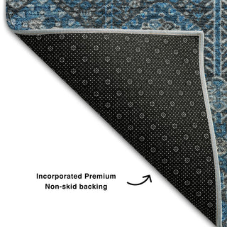 Premium Machine Washable Mayfield AMF574 Blue 8' x 10' Rug