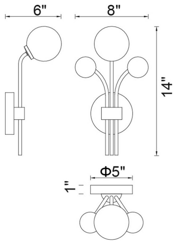 Element 1 Light Wall Light With Sun Gold Finish