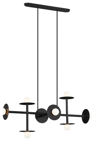 Nodes Large Linear Chandelier, Midnight Black
