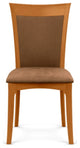 Copeland Morgan Upholstered Sidechair, Natural Cherry, Dark Brown Microsuede
