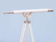 Floor Standing Brushed Nickel With White Leather Anchormaster Telescope 65''
