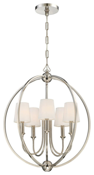 Crystorama Lighting Group 2247 Sylvan 5 Light 23"W Globe - Polished Nickel