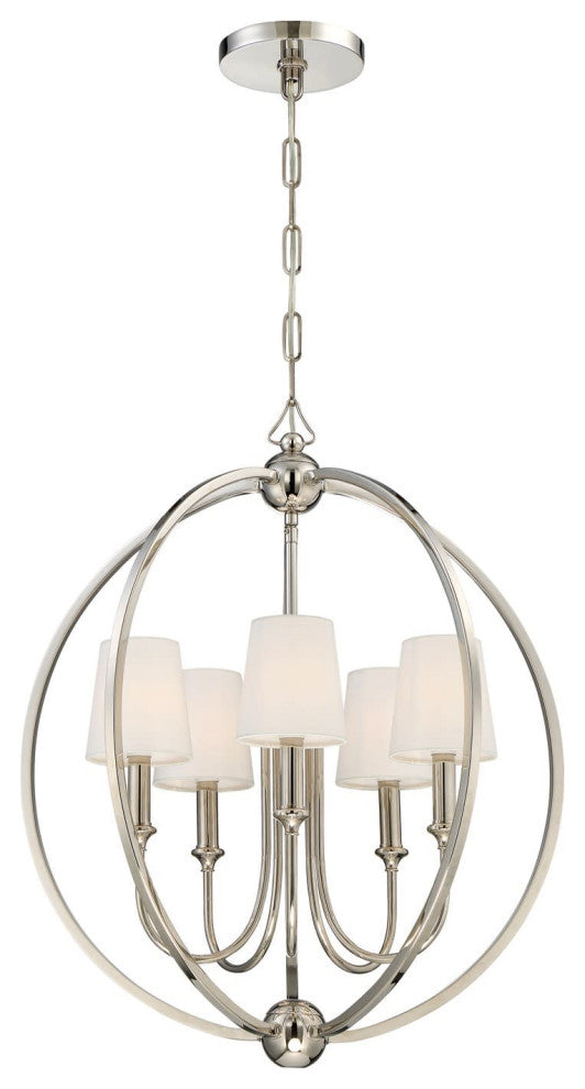 Crystorama Lighting Group 2247 Sylvan 5 Light 23"W Globe - Polished Nickel