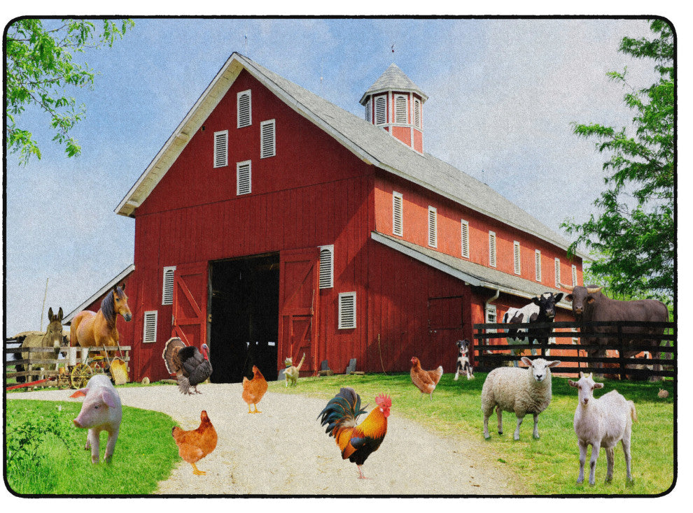 Flagship Carpets FA1004-32FS 6x8'4 Barn Animals Rug