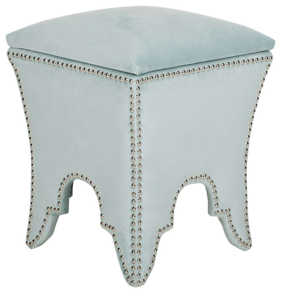 Safavieh Deidra Ottoman, Silver Sage, Silver, Fabric