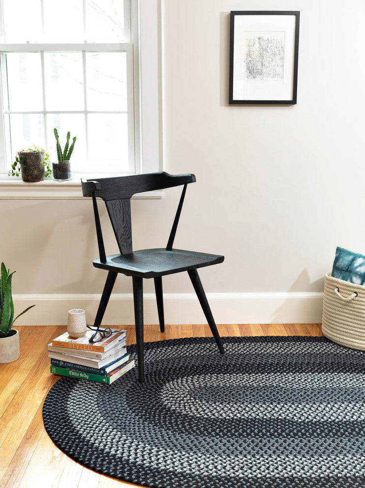 Colonial Mills Walden WN13 Black/Charcoal Wool Area Rug, Round 6'x6'