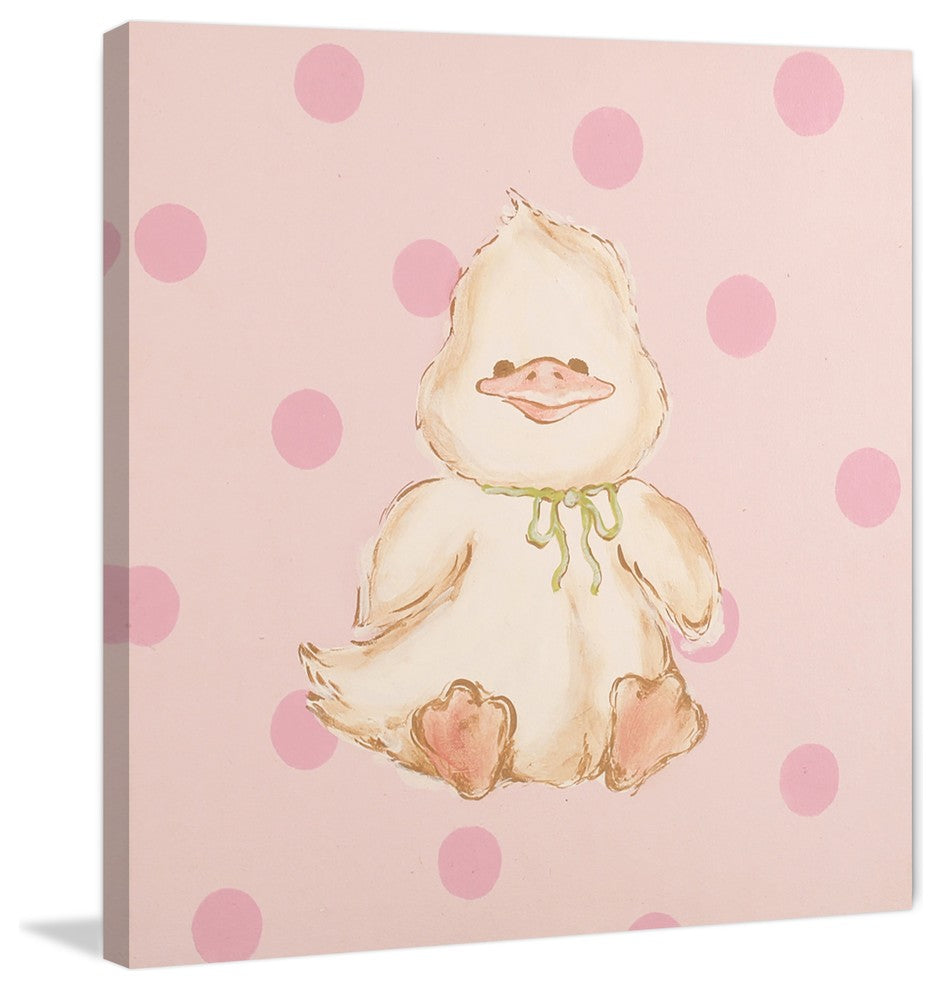 "Snuggly Duck" by Reesa Qualia Painting Print Wrapped Canvas, 24x24
