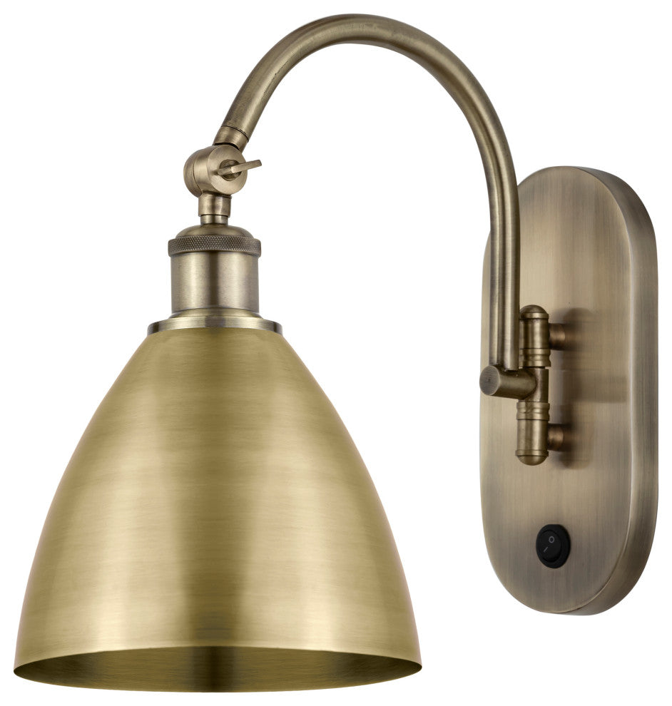 Ballston Dome Sconce, Antique Brass