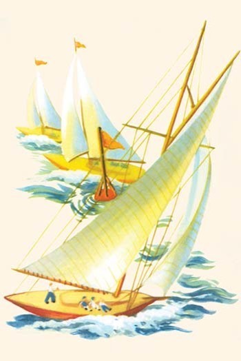 Sailboat Race - Framed Paper Poster 20" x 30"