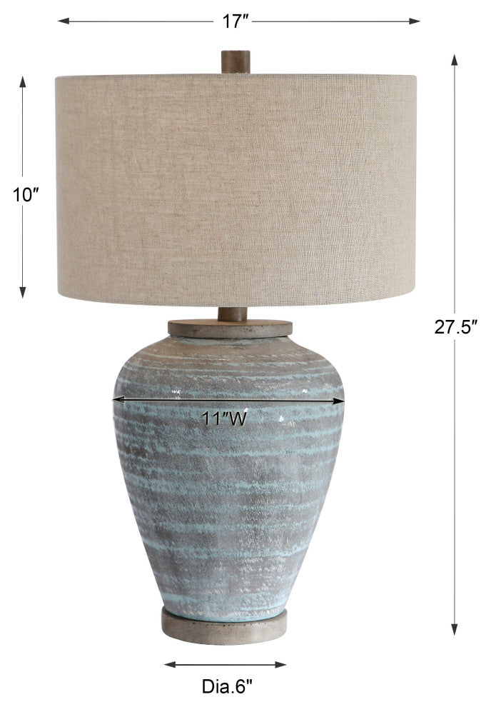 Uttermost Pelia Light Aqua Table Lamp