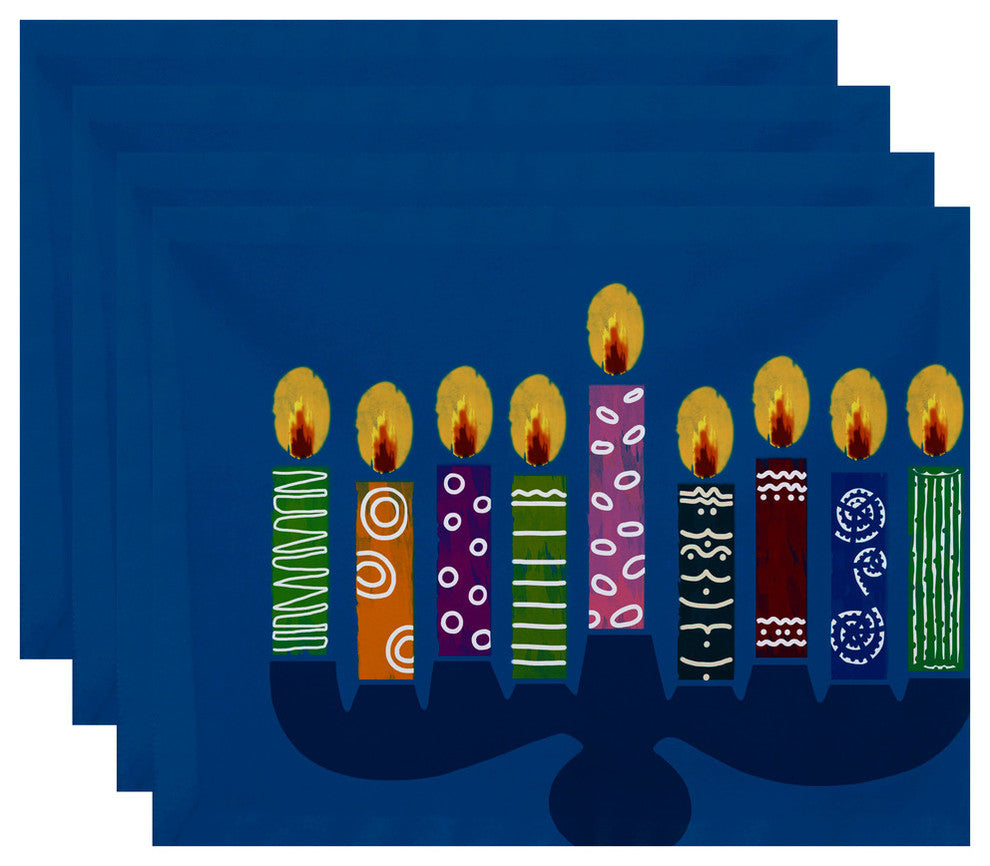 Decorative Holiday Placemat Geometric, Set of 4, Teal