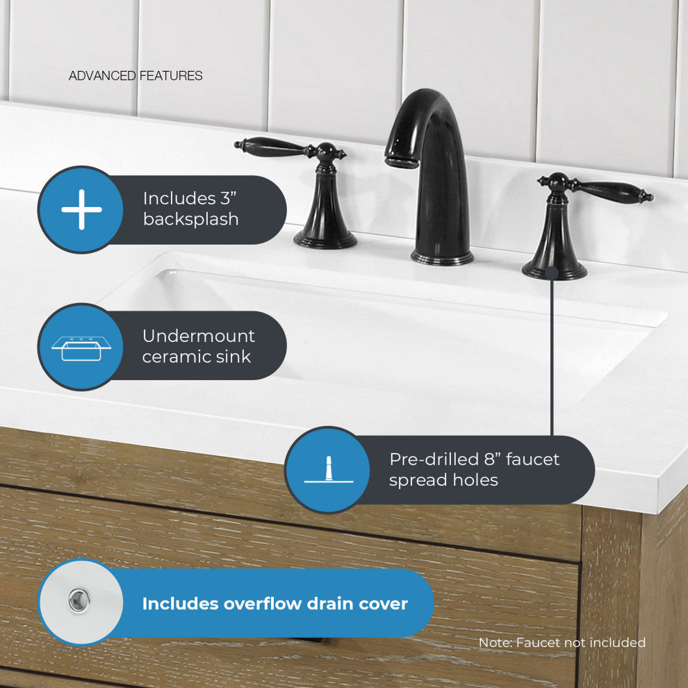 OVE Decors Bailey Vanity, Matte Black, 36"
