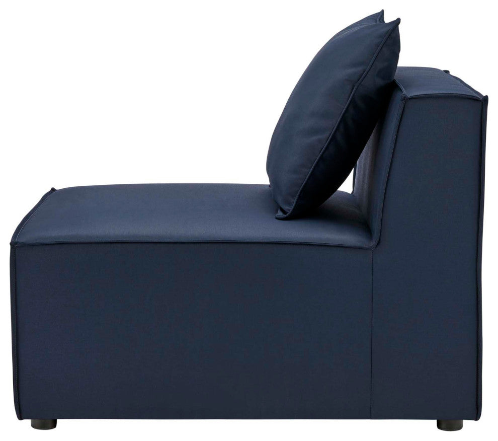 Lounge Sectional Sofa Set, Fabric, Blue Navy, Modern, Outdoor Patio Cafe Bistro