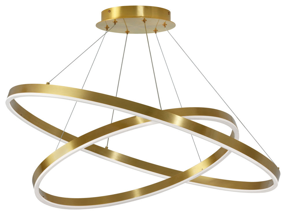 Aged Brass Modern Pendant With White Acrylic