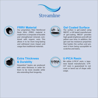 16" Streamline K-1886-16 Solid Surface Resin Freestanding Basin