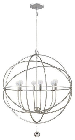 Crystorama 9228OS Six Light Chandelier Solaris Olde Silver