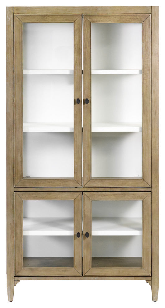 Modern Wood Dining Display Cabinet, Kitchen Storage, Bookcase, Brown