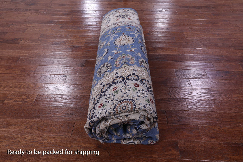 Persian Nain Wool & Silk Hand Knotted Rug 9' 11" X 14' 2" - Q13145