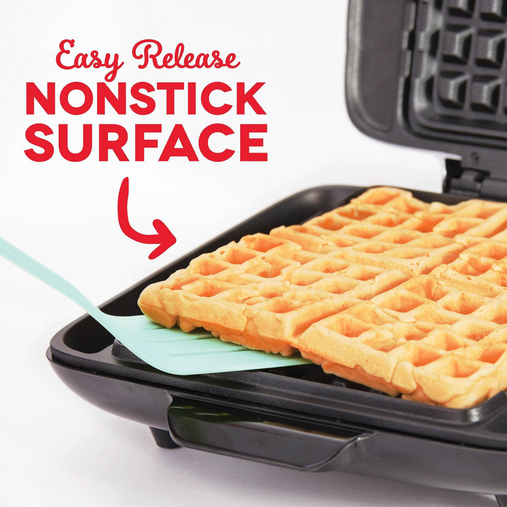 Deluxe No-Drip Waffle Iron Maker Machine 1200W + Hash Browns, Silver