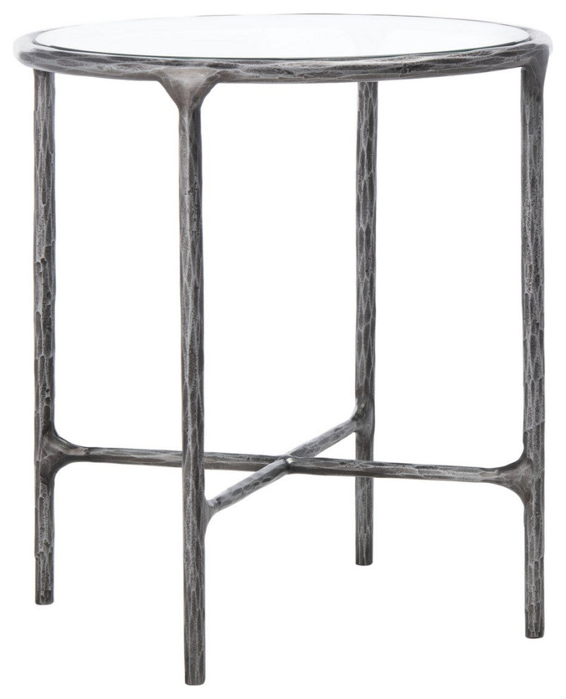 Safavieh Couture Jessa Forged Metal Round End Table, Silver