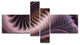 Purple Waves Fractal Wall Art, Abstract Canvas Wall Art Print, 60"x32", 4 panels