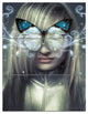 "Serious Young Blonde" Digital Metal Wall Art, 3 Panels, 28"x36"