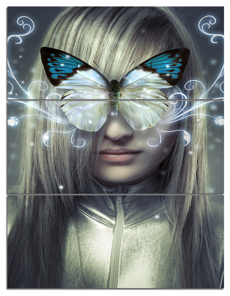 "Serious Young Blonde" Digital Metal Wall Art, 3 Panels, 28"x36"