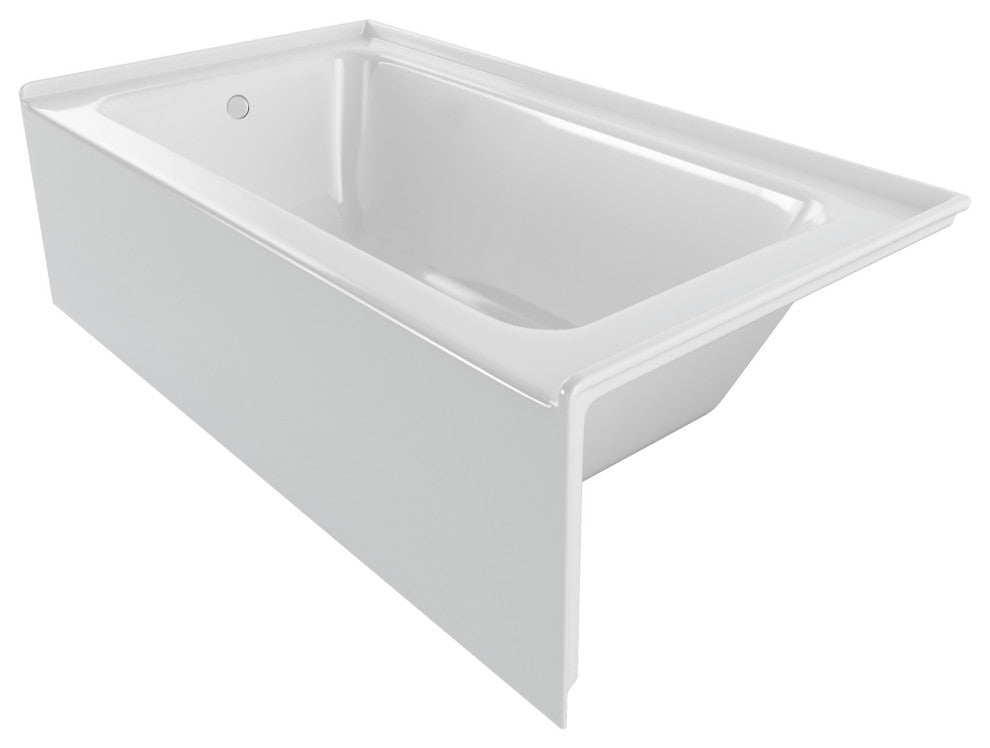 PULSE Tubs White 100% Acrylic Alcove Tub, 30"D, Left
