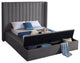 Kiki Velvet Bed, Gray, King