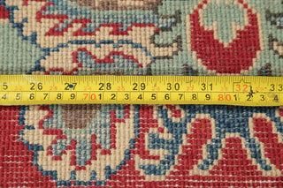 Traditional Pakistani Handmade Damask Kazak Oriental Area Rug, Red, 11'10"X9'1"