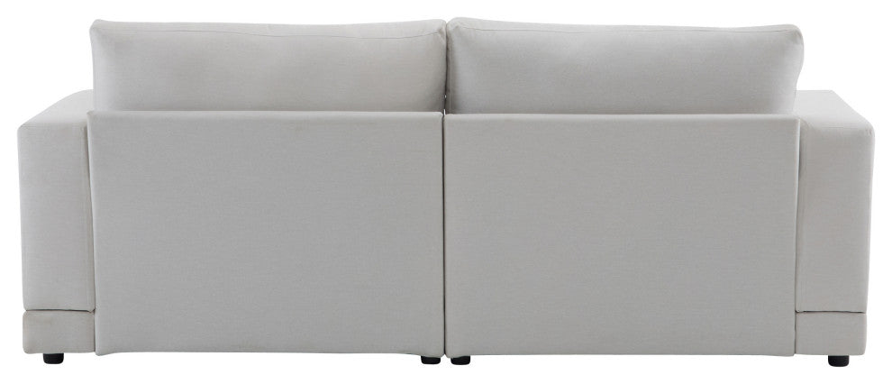 GDF Studio Modern Upholstered Fabric Loveseat Sofa, Beige
