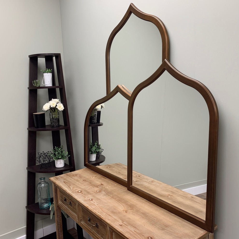 Pescara Framed Vanity Mirror, Teardrop Cathedral, 24.4"x32.4", Autumn Bronze