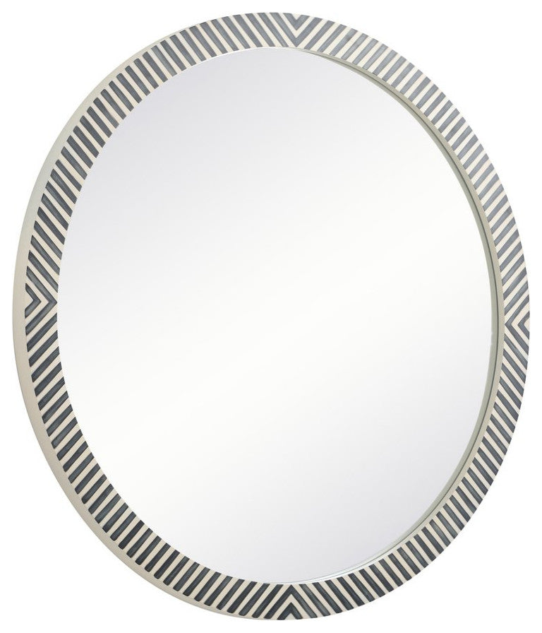 Otto Round Mirror, 48", Chevron