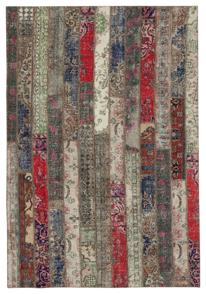Rug N Carpet - Hand-Knotted Oriental 6' 9" x 9' 11" Wool Patchwork Area Rug
