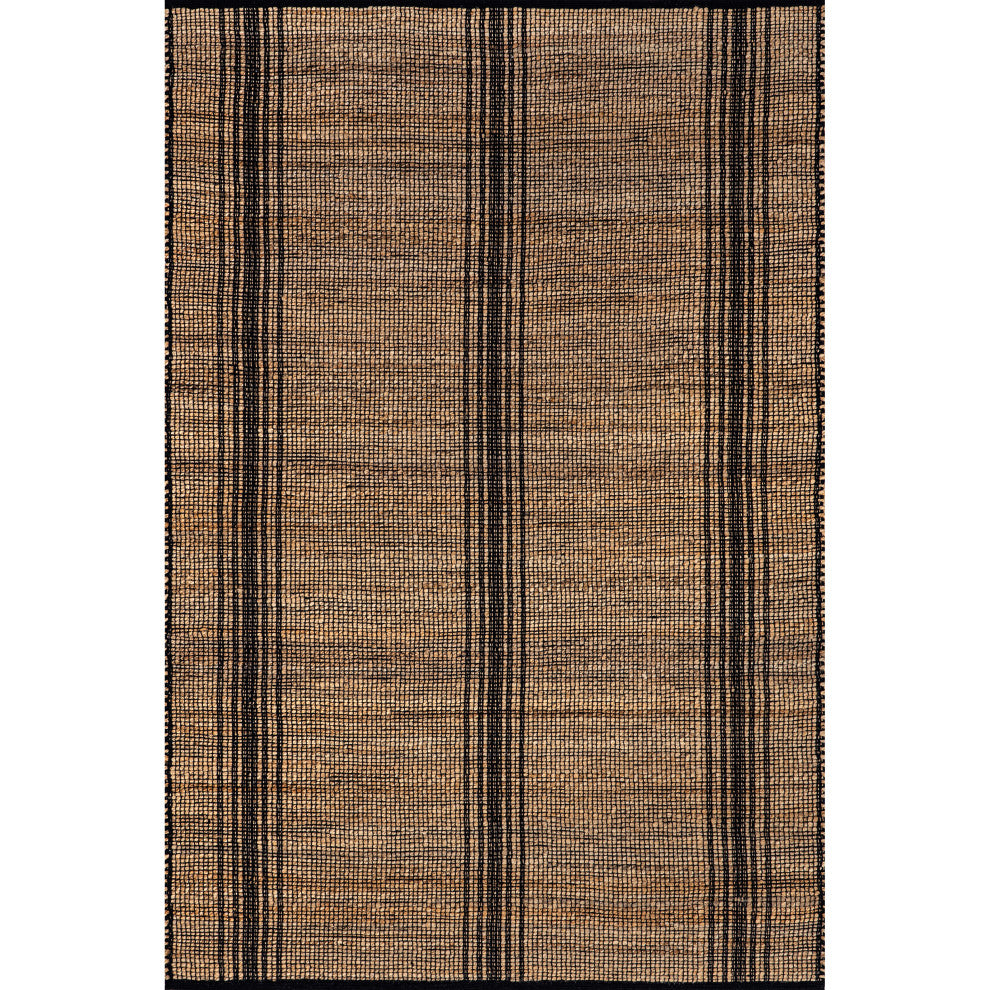 Nuloom Odette Braided Striped Jute Rug, Natural 5' x 8'