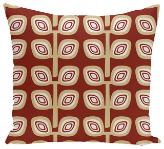 Leaf Tree Geometric Print Pillow, Orange, 20"x20"