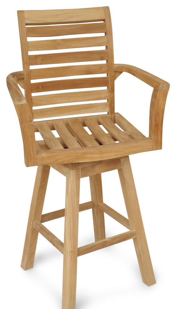 The St. Moritz Grade A Teak Swivel Bar Chair