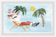 "Santa Goes on Vacation" Framed Painting Print, 12x8