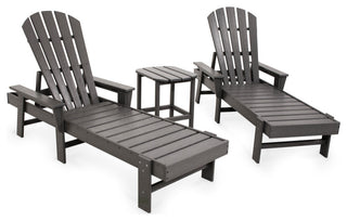POLYWOOD South Beach Chaise 3-Piece Set, Slate Gray