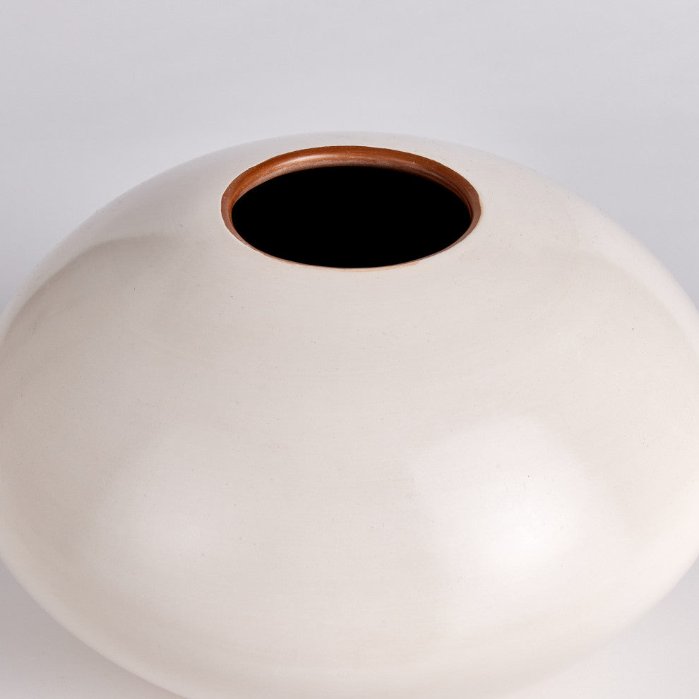 Lucela White Short Vase