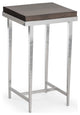 Wick Side Table, Sterling Finish, Maple Espresso Accents