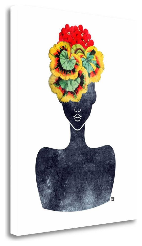 "Flower Crown Silhouette IV" By Tabitha Brown, Giclee on Gallery Wrap Canvas
