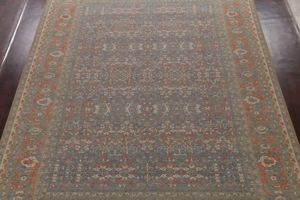 Silver Washed Geometric Ziegler Turkish Oriental 10x13 Area Rug Wool Carpet